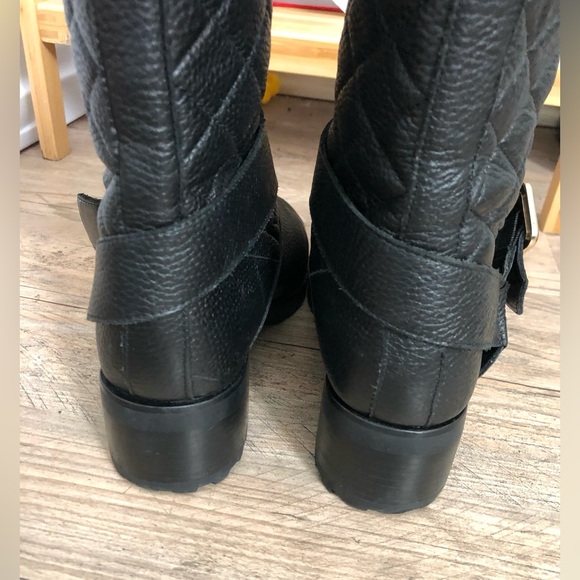 White House Black Market Quilted Black Moto Boots - Picture 6 of 7